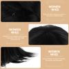 Healeved Black Short Bob Wig for Women Heat Resistant Synthetic Hair Wig Bangs for Cosplay and Daily Wear Short Straight Bob Style view 2
