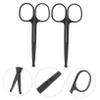 WOONEKY 2pcs Stainless Steel Hair Cutting Scissors Small Scissors for Face Eyebrow Beard Trimming Nose Hair Removal view 3