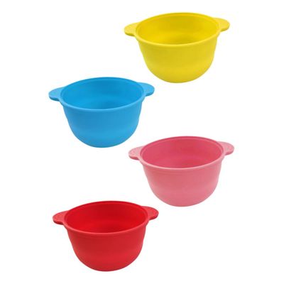 HONMEET 4pcs Foldable Silicone Wax Melting Pot Practical Wax Melting Container for Salons and Diy Waxing Non-stick Easy to Clean Red Yellow Blue and Pink