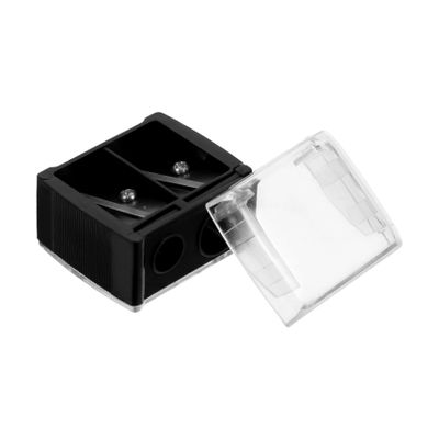 Mikinona 2 Hole Mini Pencil Sharpener for Brow Eye Pencil Portable Eyebrow Ruler Easy to Carry
