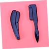 AUTSUPPL 2pcs Foldable Eyebrow Lash Comb Fine Tooth Stencil Brush Plastic Handle Curved Stainless Steel for Separating Lashes view 4