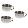 Healeved 3pcs Stainless Steel Shaving Bowl Handle Simple Design Men's Shaving Container for Effortless Creation and Safe Use Barbershops view 1