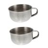 Healeved 2pcs Stainless Steel Shaving Bowl Handle Men's Shaving Bubbling Vessel for Easy Creation for Home and Barber Use view 1