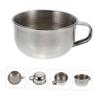 Healeved 2pcs Stainless Steel Shaving Bowl Handle Men's Shaving Bubbling Vessel for Easy Creation for Home and Barber Use view 2