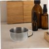 Healeved 2pcs Stainless Steel Shaving Bowl Handle Men's Shaving Bubbling Vessel for Easy Creation for Home and Barber Use view 3