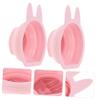 WOONEKY 2pcs Bunny-shaped Silicone Makeup Brush Cleaner Folding Design for Easy Storage Multipurpose Hanging Cleaner for Makeup Brushes Sponges and Chic and Decorative view 2