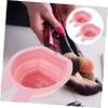 WOONEKY 2pcs Bunny-shaped Silicone Makeup Brush Cleaner Folding Design for Easy Storage Multipurpose Hanging Cleaner for Makeup Brushes Sponges and Chic and Decorative view 4