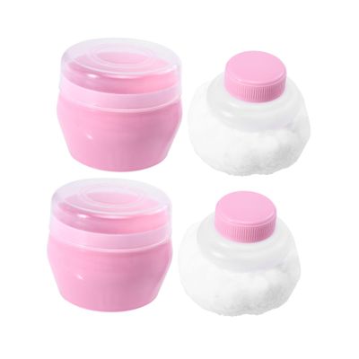AUTSUPPL 2sets Portable Plush Powder Puff for Ultra-gentle Body Powder Applicator Travel-friendly Talcum Puff for Boy Girl Pink