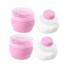 AUTSUPPL 2sets Portable Plush Powder Puff for Ultra-gentle Body Powder Applicator Travel-friendly Talcum Puff for Boy Girl Pink view 1