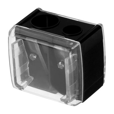 SOESFOUFU Double Hole Pencil Sharpener for Makeup Sharpener for Eyebrow and Lip Liners Easy to Use and Carry for Travel and Everyday Application