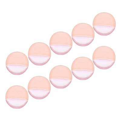 AUTSUPPL 10pcs Fluffy Rounded Makeup Sponges for Face Application Soft Powder Puff for Loose Powder Skin-friendly Beauty Tools for Girls Pink