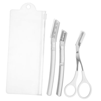 Gogogmee Eyebrow Shaping Kit Transparent Eyebrow Trimmer Scissors Razor for Precise Grooming Safe and Portable for Women