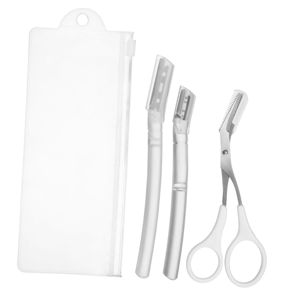 Gogogmee Eyebrow Shaping Kit Transparent Eyebrow Trimmer Scissors Razor for Precise Grooming Safe and Portable for Women