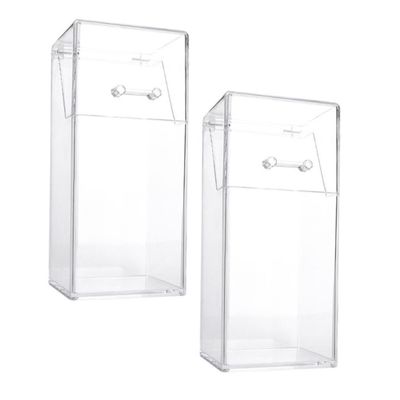 AUTSUPPL 2pcs Transparent Storage Box for Stationery Makeup and Desktop Organization Capacity Pen Holder Lid for Home and Office Use