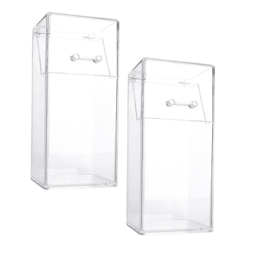 AUTSUPPL 2pcs Transparent Storage Box for Stationery Makeup and Desktop Organization Capacity Pen Holder Lid for Home and Office Use