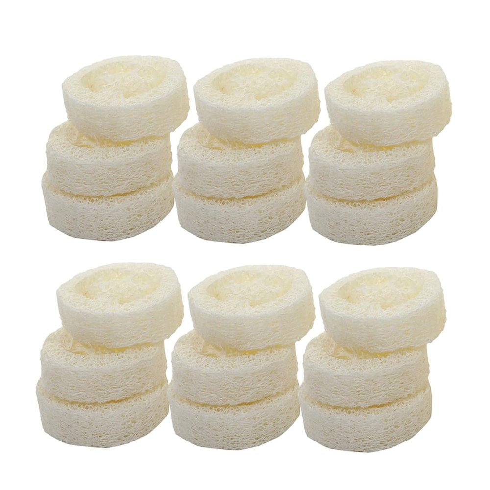 AUTSUPPL 20pcs Natural Loofah Sponges Exfoliating Bath Body Brush Soap Holder Pad