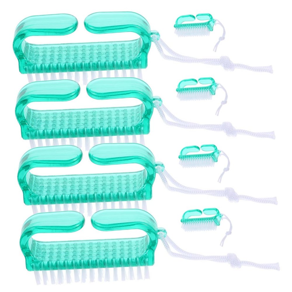 OSOLADY 8pcs Nail Art Clean up Brush Hard Bristle Nail Cleaning Brush for Fingernails and Toenails
