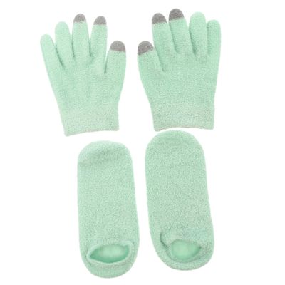 GAROZATION 1set Gel Gloves Gel Socks Moisturizing Full Finger Gloves for Healthy Skin Elastic Design for Better Fit for Phone Use for Any Occasion