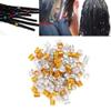 100Pcs Hair Braid Cuffs Adjustable Unique for Hair Beauty (Gold and Silver Mixed) view 3
