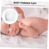 AUTSUPPL 2sets Portable Plush Powder Puff for Talcum and Gentle Applicator for Newborns for After-bath Use and Days White view 3