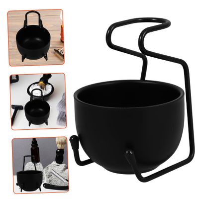 Gogogmee 1set Stainless Steel Shaving Brush Stand and Shaving Bowl Holder for Easy Storage and Quick Drying Essential for Men