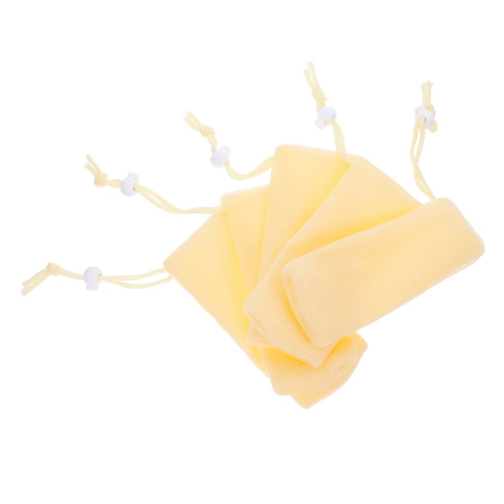 BUTIFULSIC 5pcs Portable Soap Foaming Bags Thickened Mesh Soap Pouches for Bathing Convenient Exfoliating Bar Holders Lanyard Design for Rich and Scent Release