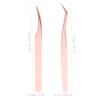 Beatifufu 4pcs Stainless Steel Eyebrow Tweezers Fine Tips Lash Extension Supplies Slanted Tweezers view 2
