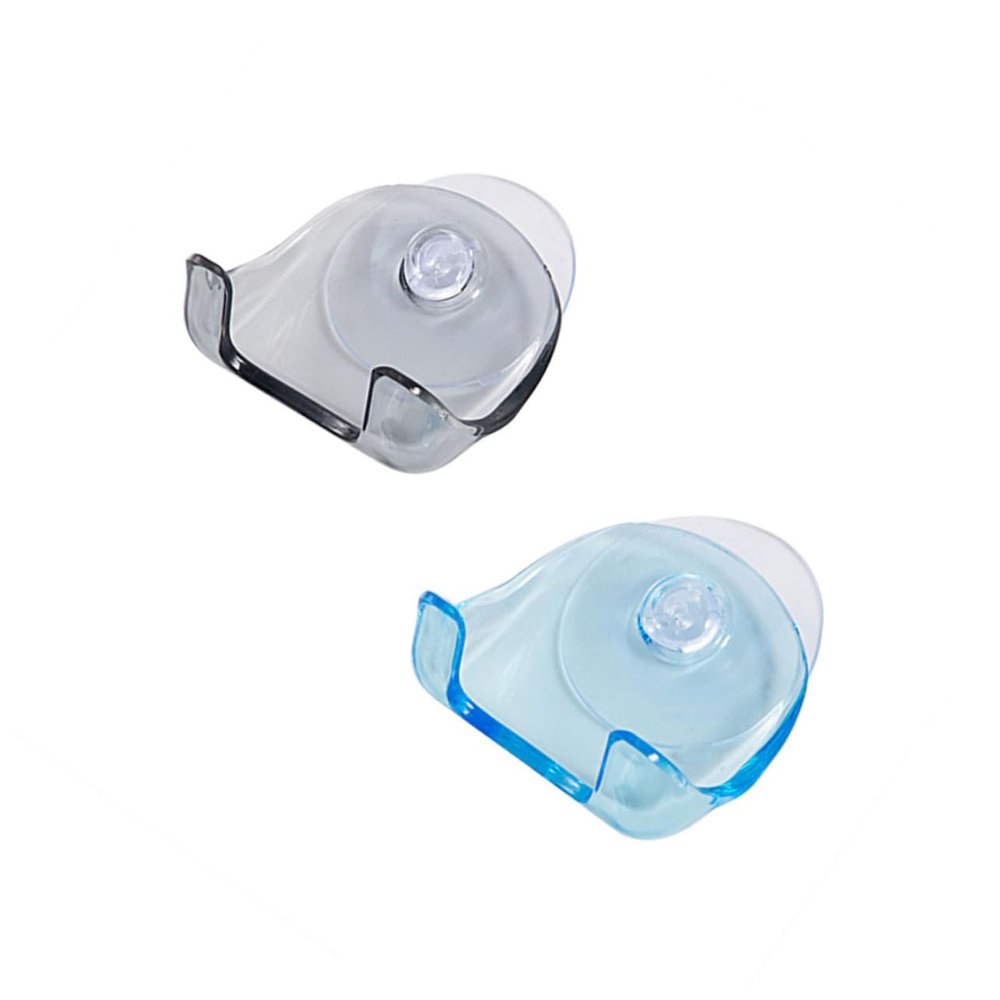 HOOTNEE 2pcs Wall Razor Holder Suction Cup Plastic Shaver Rack for Barber Supplies Toilet Storage
