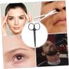 SOESFOUFU 2pcs Rounded Head Scissors Stainless Steel Eyebrow Mustache Nose Hair Trimming Scissors for Men and Women Safe Design for Facial Hair Grooming view 3