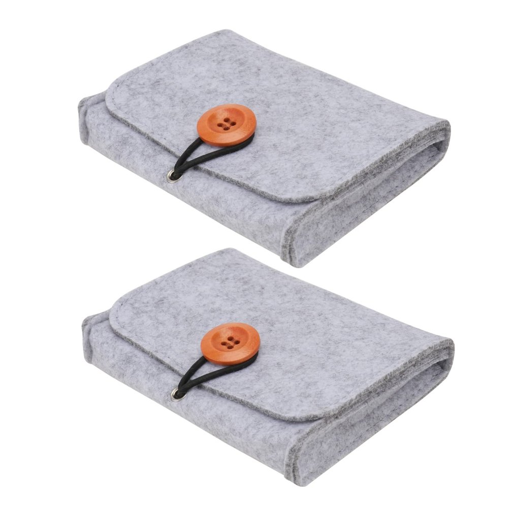 WOONEKY 2pcs Essential Oil Storage Bag for Bottles Compact Travel Organizer Pouch Felt Case for Aromatherapy Oils Lightweight and Convenient for Daily Use Travel
