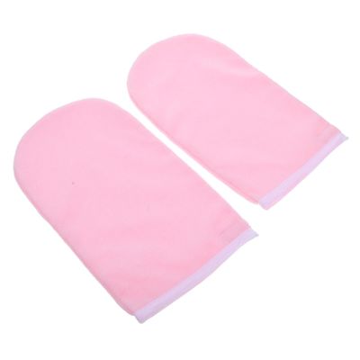 Anneome Paraffin Wax Gloves for Spa Moisturizing Comfortable Hand Covers for Moisturization and Care Suitable for Hand Reusable and Easy to Clean Pink with White Trim