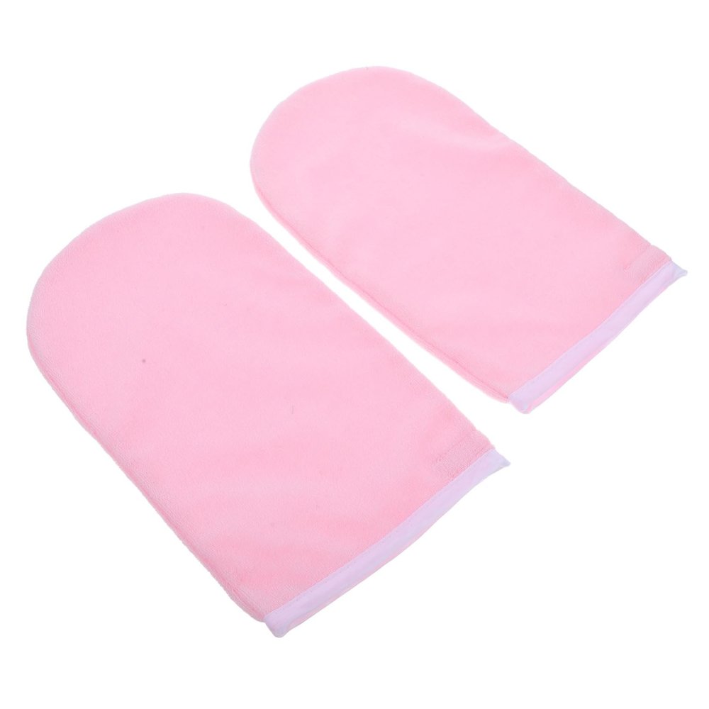 Anneome Paraffin Wax Gloves for Spa Moisturizing Comfortable Hand Covers for Moisturization and Care Suitable for Hand Reusable and Easy to Clean Pink with White Trim