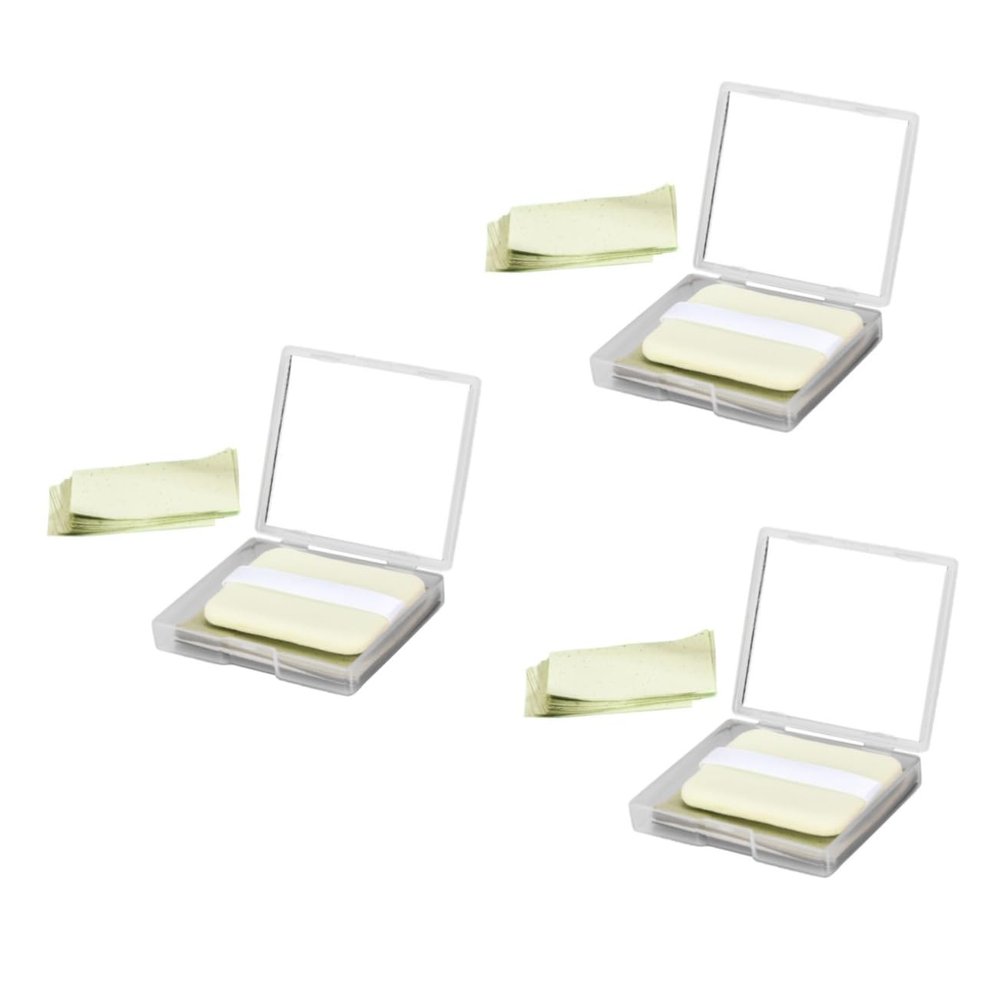 MERRYHAPY 3sets Blotting Paper Mirror Facial Oil Control Sheets for Oily Skin Compact and Convenient Refill for Makeup Unisex Face Wipes
