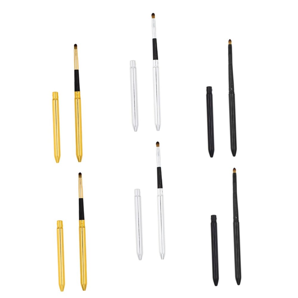 WOONEKY 6pcs Lip Brush for Lipstick Retractable Lip Makeup Brushes Lipstick Applicator Easy to Carry Use