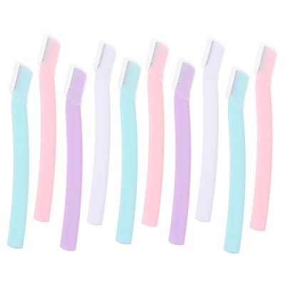 SOESFOUFU 12pcs Portable Eyebrow Trimmers Stainless Steel Hair Removal Tools Ergonomic Grip for Safe Grooming for Home and Travel Use