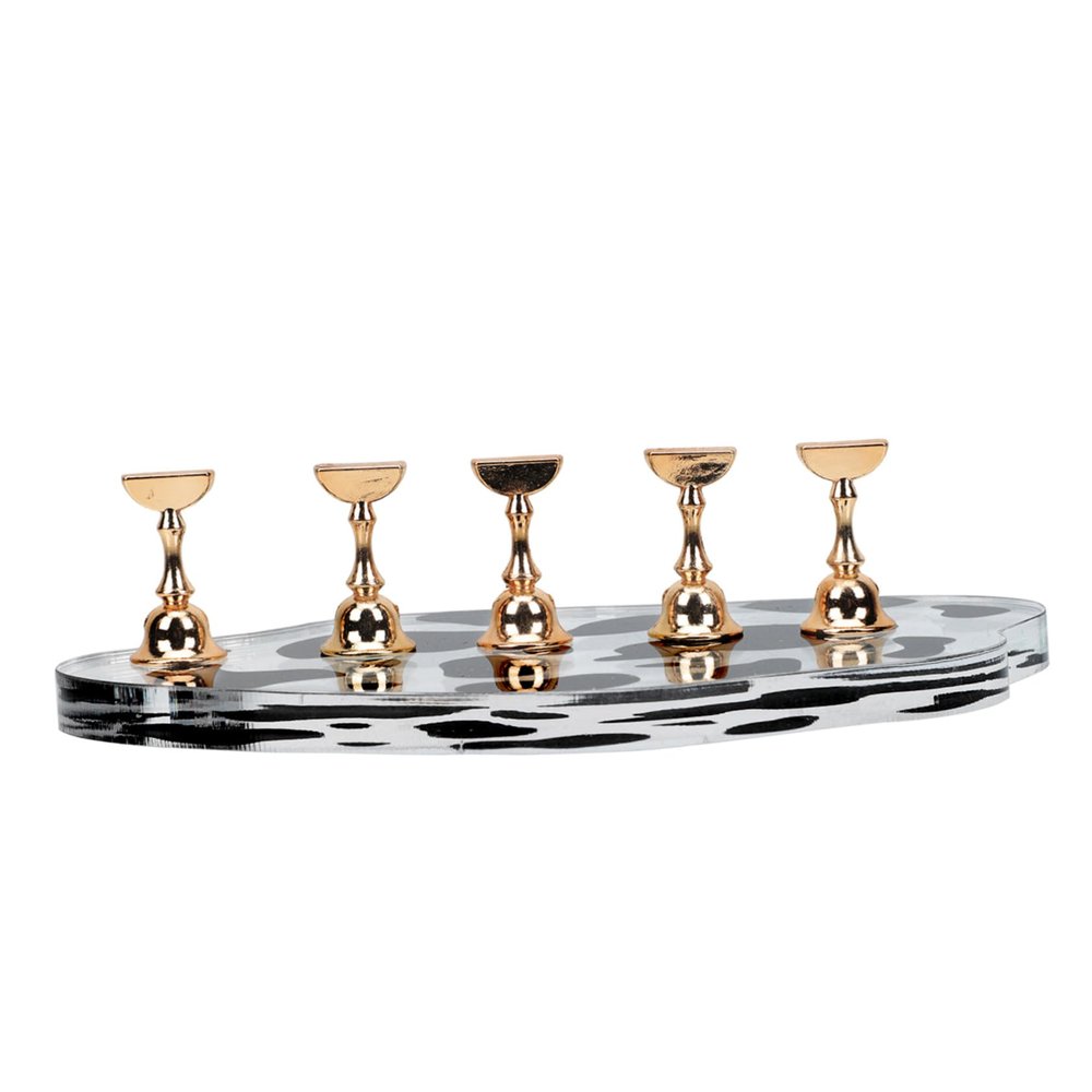 Manicure Practice Stand with 5 Nail Holders for Training Display