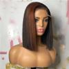 oulaer Short Bob Bone Straight Ombre 1b/4 Colored Wig Honey Blonde 13x6 HD Transparent Lace Front Human Hair Glueless Wig Brazilian Hair 150% Density 16Inch view 2