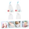 WOONEKY 4pcs Facial Foaming Nets for Cleansing Portable Exfoliating Mesh Soap Pouches for Handmade and Cosmetic Soaps for Daily Face Wash and Shower Use view 3