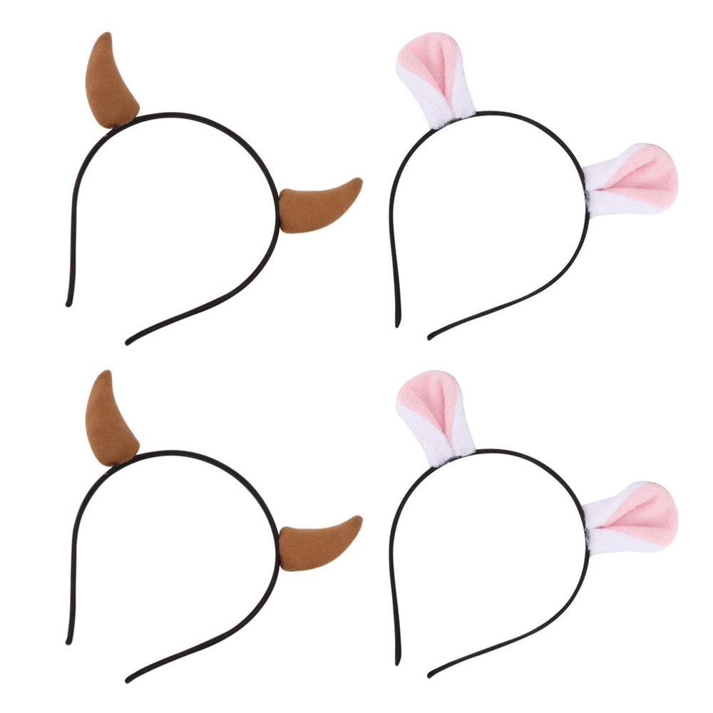 MERRYHAPY 4pcs Christmas Deer Antlers Headband Cute Reindeer Horn Hair Accessories for Boys and Girls Adults for Holiday Parties and Festive Outfits
