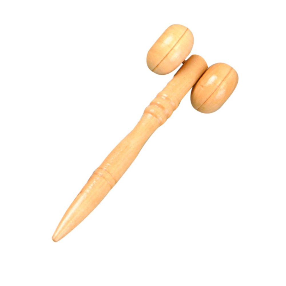 SOESFOUFU Wooden Face Mini Massage Roller for Men and Women Natural Design for Soothing Relief of Stiffness and Tension Neck Back and Legs