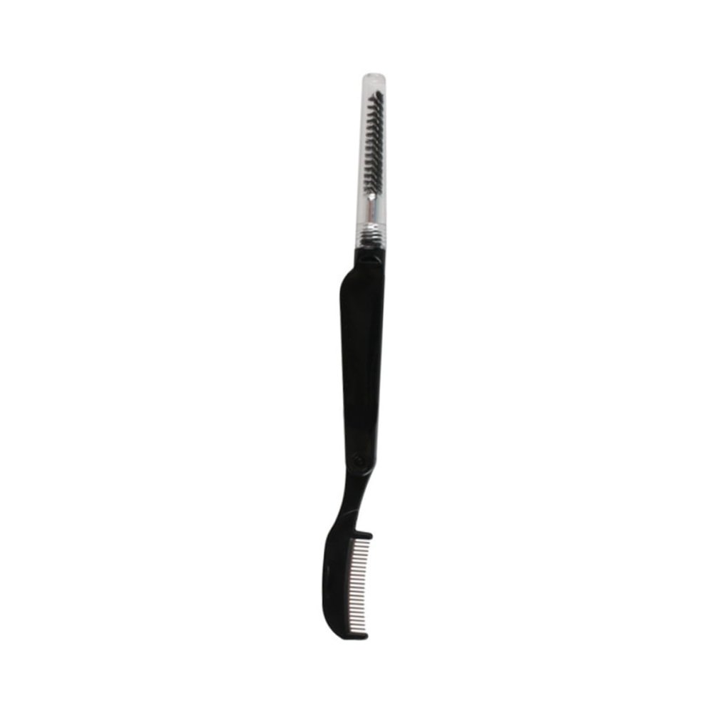WOONEKY 2pcs Foldable Eyebrow Comb Stainless Steel Plastic Grooming Tool for Precise Eyebrow Styling Portable Design for Women Girls Sturdy Fine Pin Comb