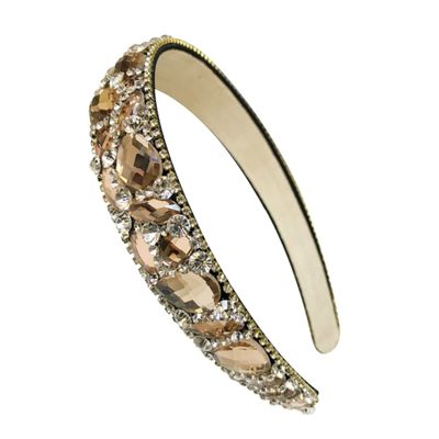 SOESFOUFU Women Rhinestone Headband Wide Edge Hairpin Headwraps Crystal Headband Vintage Headdress Hair Accessories