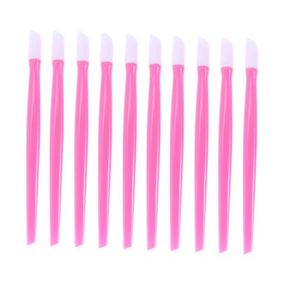 SOESFOUFU 100pcs Pink Plastic Cuticle Pusher and Dead Skin Remover Sticks for Professional Manicure Art Lightweight and Durable Nail Cleaning Tools for Home and Salon Use