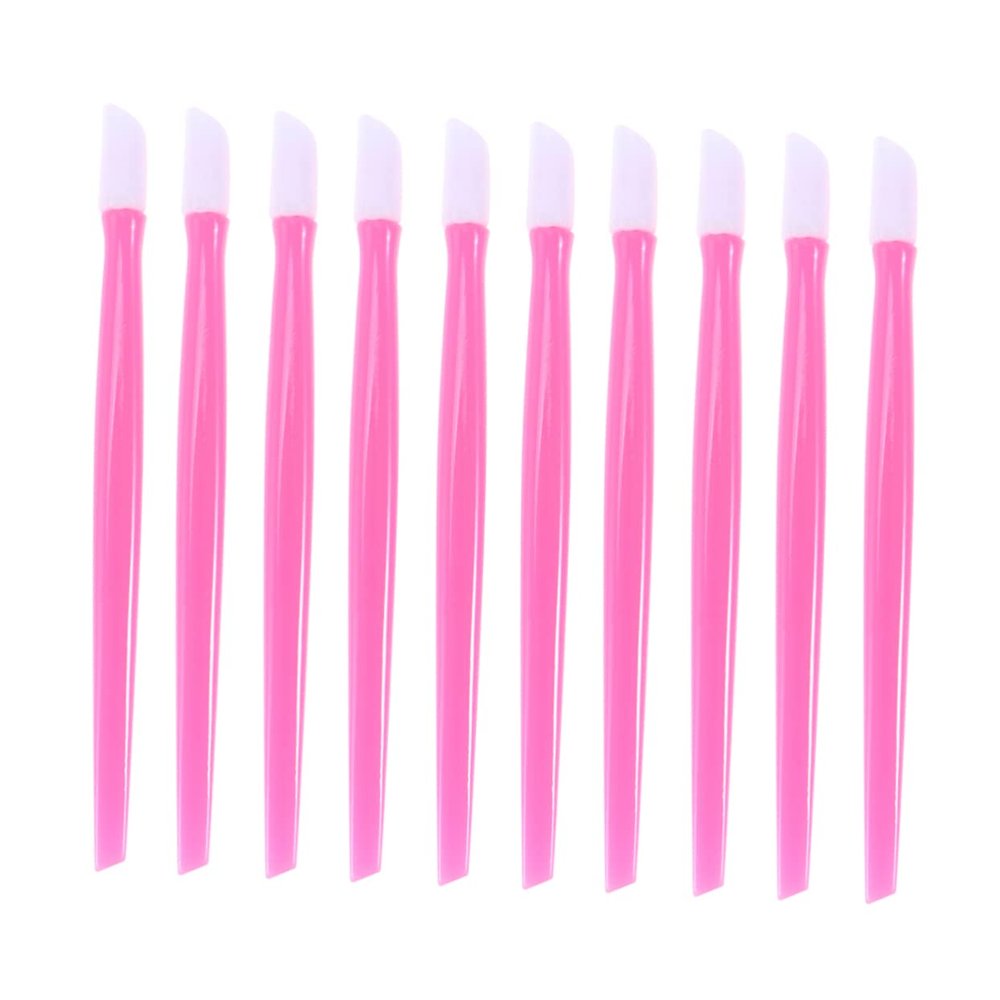 SOESFOUFU 100pcs Pink Plastic Cuticle Pusher and Dead Skin Remover Sticks for Professional Manicure Art Lightweight and Durable Nail Cleaning Tools for Home and Salon Use