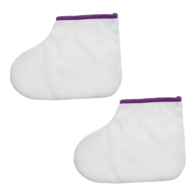 WOONEKY Paraffin Wax Foot Therapy Covers Elastic Band Design for Maximum Heat Retention Washable for White with Purple Trim Professional Foot Care