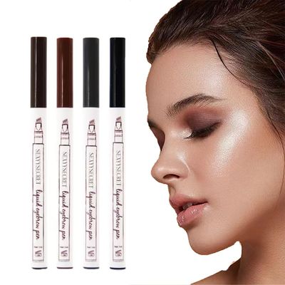 2024 Upgraded 3D Microblading Pencil, Natural Eyebrow Eyebrow Pencil, 4 Head Eyebrow Pencil, 2pcs 3D Magic Microblading Eyebrow Pencil, Dark brown waterproof long-lasting makeup (all4PCS)