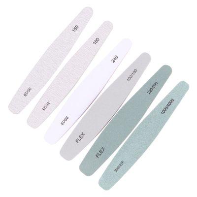 WOONEKY 6pcs Nail Files Buffer Nail Tool Kit Double Sided Polishing Bars for Manicure