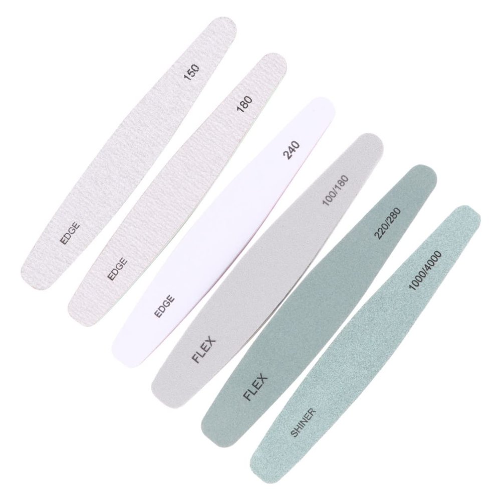 WOONEKY 6pcs Nail Files Buffer Nail Tool Kit Double Sided Polishing Bars for Manicure