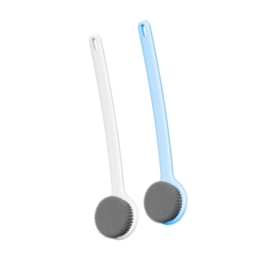 SOESFOUFU 2pcs Handle Bath Brushes Soft Bristles for Comfortable Back Scrubbing for Home and Travel Gentle Massage Bath Tool and Colors