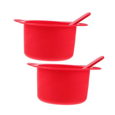 TOVINANNA Silicone Wax Warmer Liner Bowls 2 Sets Heat Resistant Wax Pots for Hair Removal with Sticks Sturdy Replacement Bowls